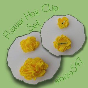 Yellow Rose Petals Handmade Flower Hair Accent Petals Snap Clip NEW Set